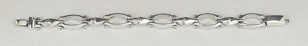Fantastic Sterling Silver Link and Screw Chain Bracelet with Snap Clasp