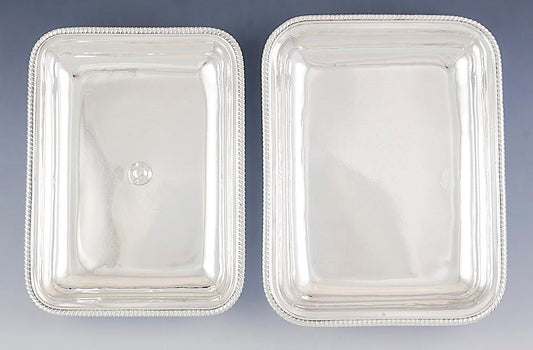 Antique 1804 English Georgian Gadrooned Covered Entree Serving Dish 11.25"X8.5"