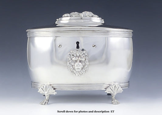 Antique 1815 Scandinavian Swedish Silver Hammered Tea Caddy Lox Box