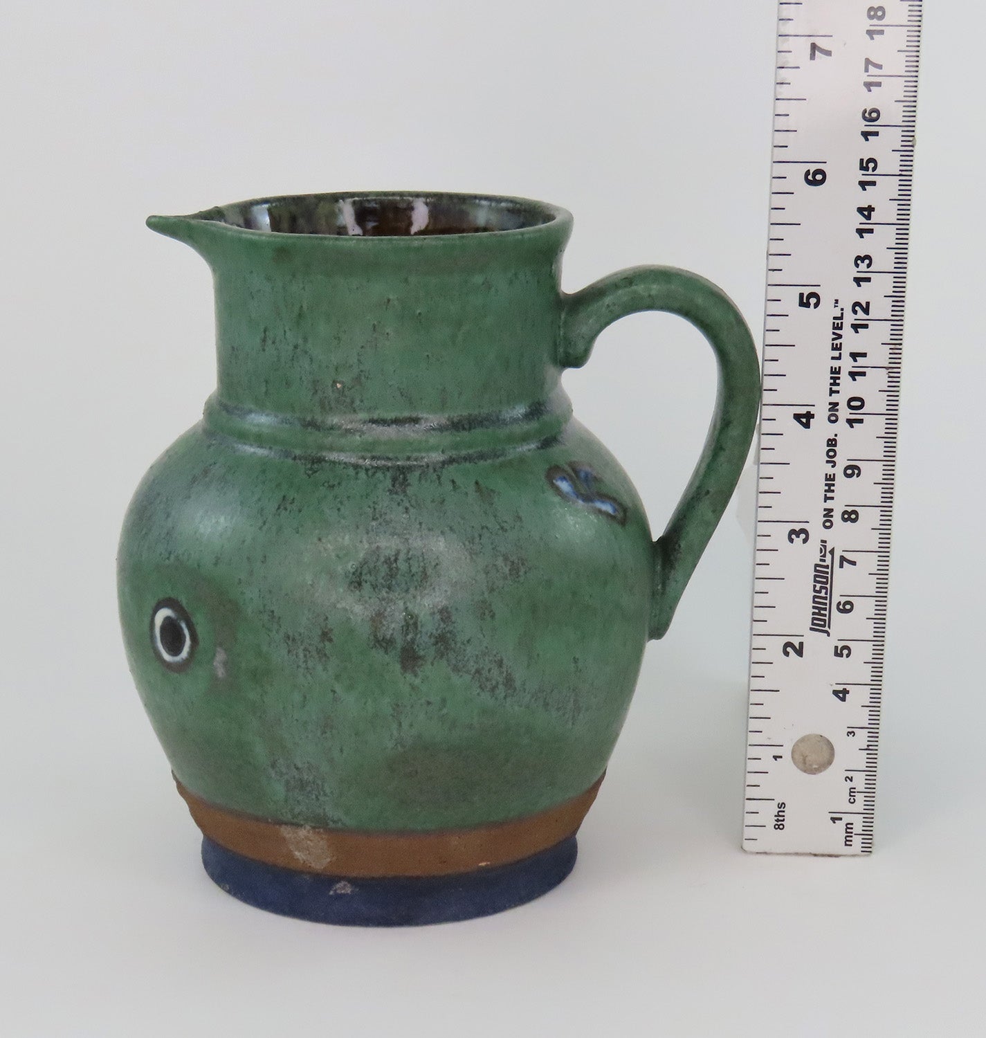 Rare Early 1900s Teplitz Eduard Stellmacher Pottery Lion Pitcher Jug 5 5/8"