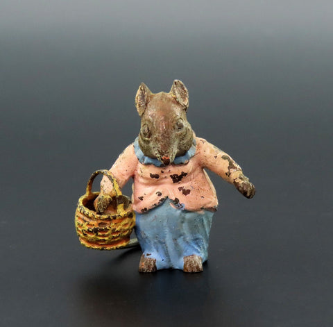 c1890 Mrs Tittlemouse Austrian Bronze Miniature Beatrix Potter 1 1/8" Tall