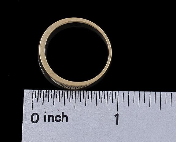 14K Yellow Gold & Brilliant Diamond Ring Band Size 9