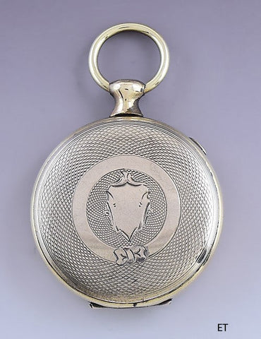 American Victorian 10K Gold Locket Pocket or Fob Watch Form w Tintype Photo