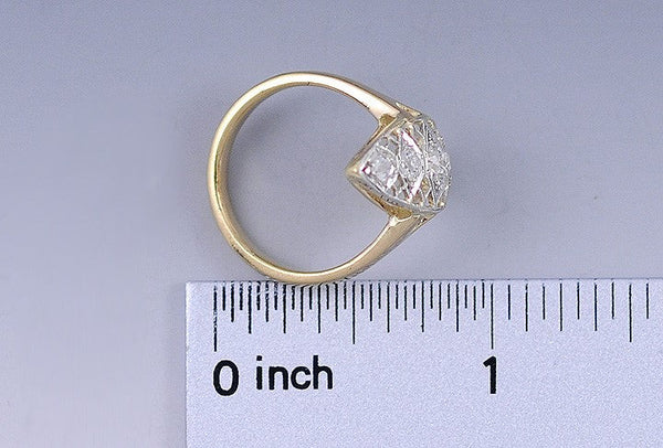 c1910s Edwardian Gorgeous 18K Gold Filigree & Multi Diamond Ring ~1/2 Carat