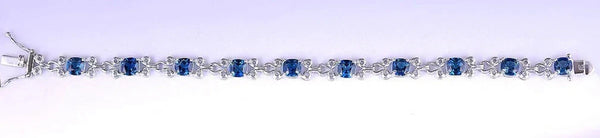 Dazzling Sterling Silver Link Bracelet London Blue Topaz Stones