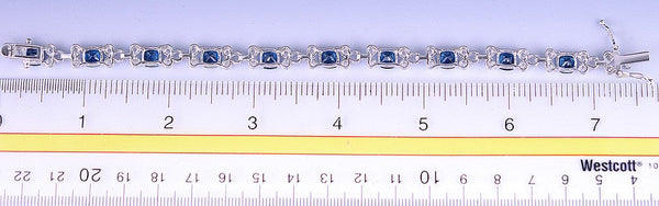 Dazzling Sterling Silver Link Bracelet London Blue Topaz Stones