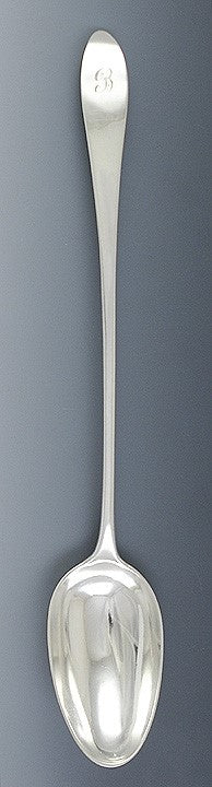 Antique 1790 Scottish Sterling Silver Serving Platter Stuffing Spoon 13"
