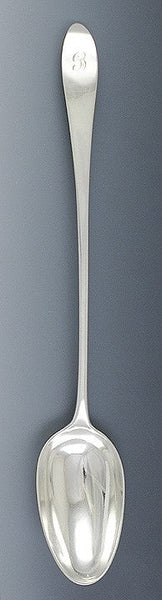 Antique 1790 Scottish Sterling Silver Serving Platter Stuffing Spoon 13"