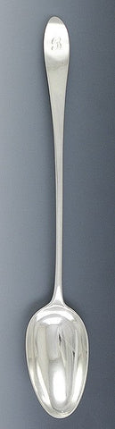 Antique 1790 Scottish Sterling Silver Serving Platter Stuffing Spoon 13"