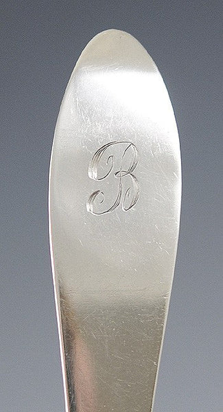 Antique 1790 Scottish Sterling Silver Serving Platter Stuffing Spoon 13"