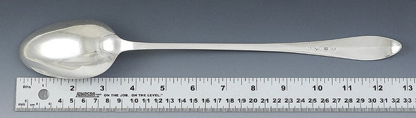 Antique 1790 Scottish Sterling Silver Serving Platter Stuffing Spoon 13"