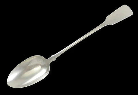 Antique c1790 Chinese Export Silver Fiddle Pattern Serving/Stuffing Spoon 13"