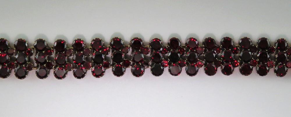 Antique Victorian Gold Filled Garnet Gemstone Bracelet