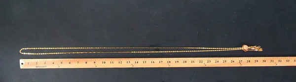 Fabulous c1880 Victorian 12k Multi Tone Gold Watch Chain w Pearl Flower Slide