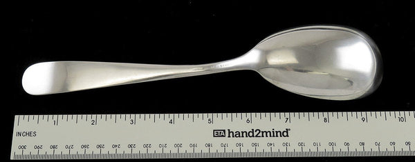 Antique Art Nouveau Kirk Repousse Flower Sterling Silver Serving Spoon 9 1/2"