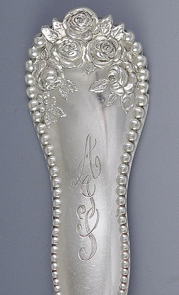 Antique Sterling Silver Gorham Lancaster Rose Asparagus Serving Fork