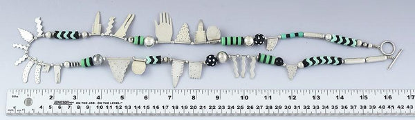 Designer Artisan Jewelry Sterling Silver Beaded Necklace by Roberta Williamson