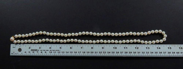 Elegant 30" Strand 8mm Mallorca Faux Pearl Necklace w Sterling Silver Clasp