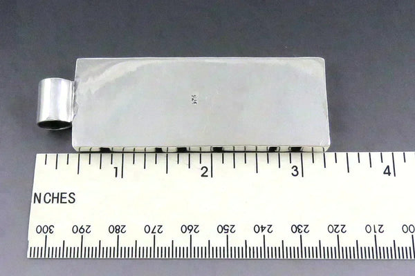 Stunning Large Sterling Silver Geometric Rectangular Statement Pendant