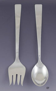 Handwrought Arts Crafts Sterling Silver LARGE Heavy Salad Serving Set R. S. Buck