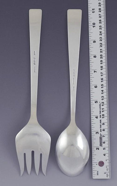 Handwrought Arts Crafts Sterling Silver LARGE Heavy Salad Serving Set R. S. Buck