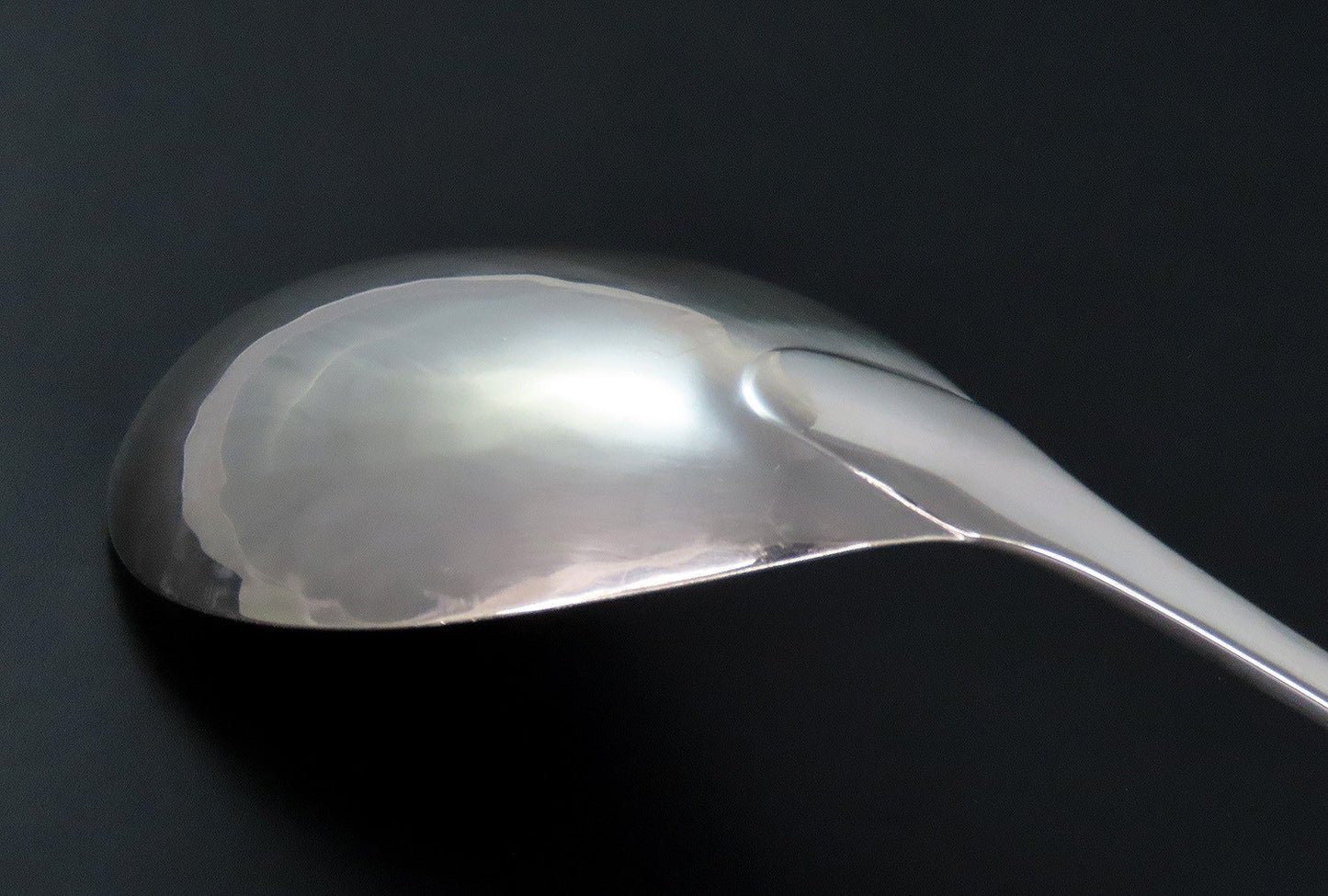 Elegant Stone Sterling Silver Long Handle Serving Spoon Pointed End 12 Inches