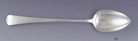 1808 Great English Georgian Sterling Silver Serving Platter Stuffing Spoon