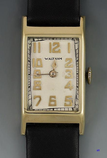 Quality 1935 Waltham 14k Yellow Gold Mens Wrist Watch