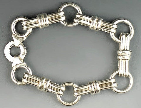 Stunning Sterling Silver Chain Link Bracelet Italian