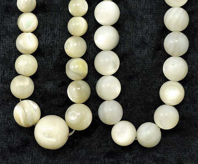 4 MOP Beaded and Genuine Carnelian Necklaces w/Bone Sterling and Gold Clasps
