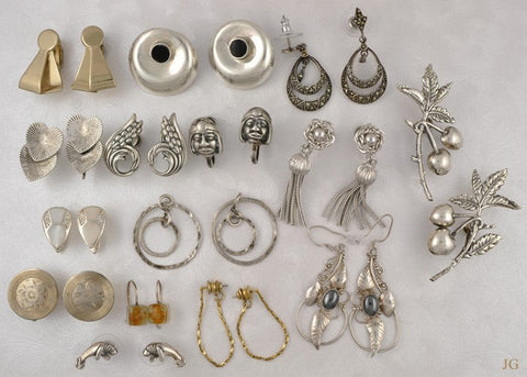15 Pairs of Earrings Sterling Napier Danecraft Beau