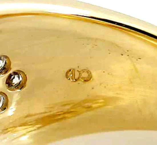 Fine Quality Modern 14K Yellow Gold & Diamond Band Style Ring