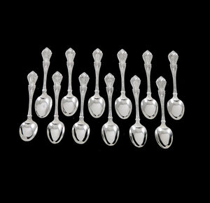 12 Antique Sterling Silver Whiting Dorothy Vermon 1909 Demitasse Spoons 4"