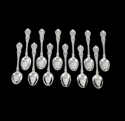 12 Antique Sterling Silver Whiting Dorothy Vermon 1909 Demitasse Spoons 4"