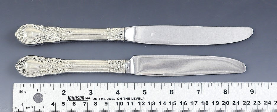 Fine Set 12 Lunt Sterling Silver American Victorian Pattern Knives