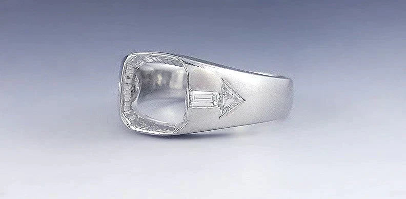 Art Deco c1930 Platinum & Diamond Arrow Design Ring Setting