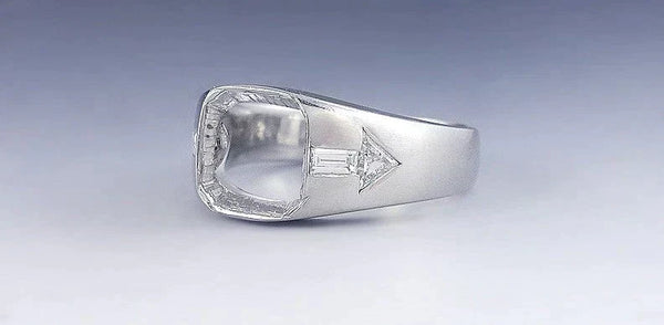 Art Deco c1930 Platinum & Diamond Arrow Design Ring Setting