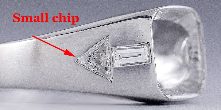 Art Deco c1930 Platinum & Diamond Arrow Design Ring Setting