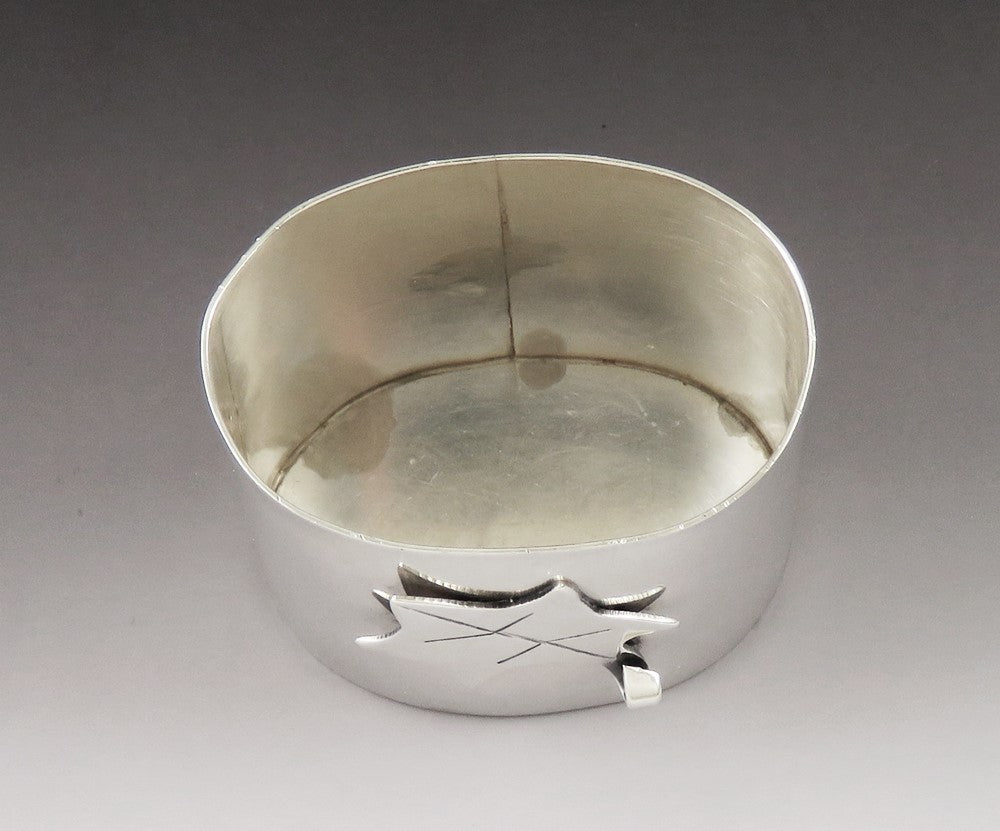 Antique Vintage Sterling Silver Handwrought Oak Leaf Toothpick Holder