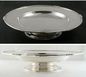 Fine Art Deco Style Sterling Silver Mappin & Webb Compote Pedestal Bowl 9.75"