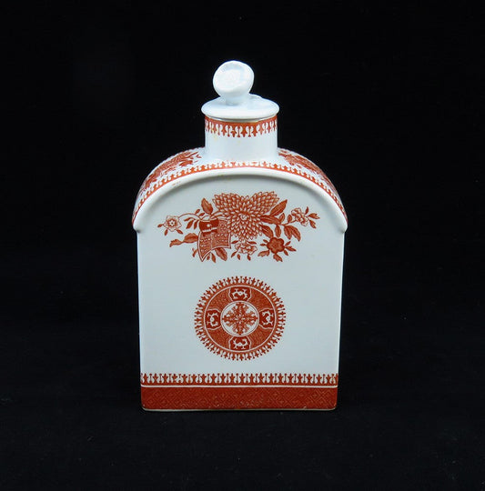 Fine c1920 Copeland Spode Fitzhugh Rust Red Tea Caddy Chinoiserie Bottle