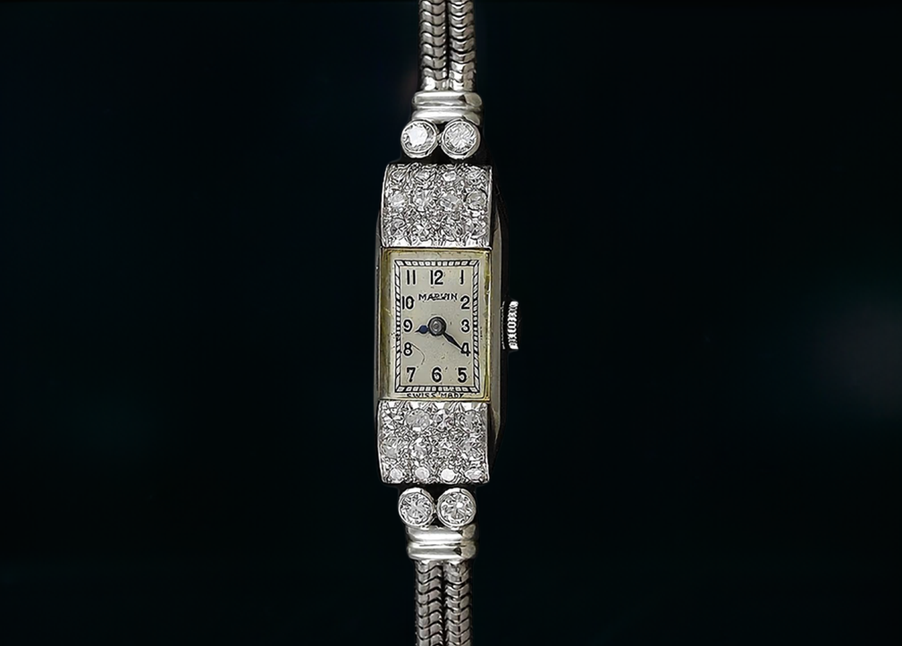 Marvin 14k White Gold & Diamond ~1ct tdw Ladies’ Wristwatch