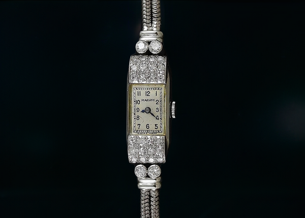Marvin 14k White Gold & Diamond ~1ct tdw Ladies’ Wristwatch