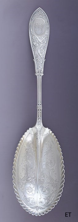 Superb Whiting Sterling Silver Arabesque Serving Scoop / Spoon W Mono