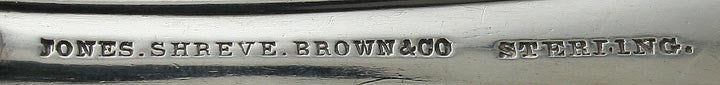 6 Jones Shreve Brown Olive Sterling Silver Spoons 1850s