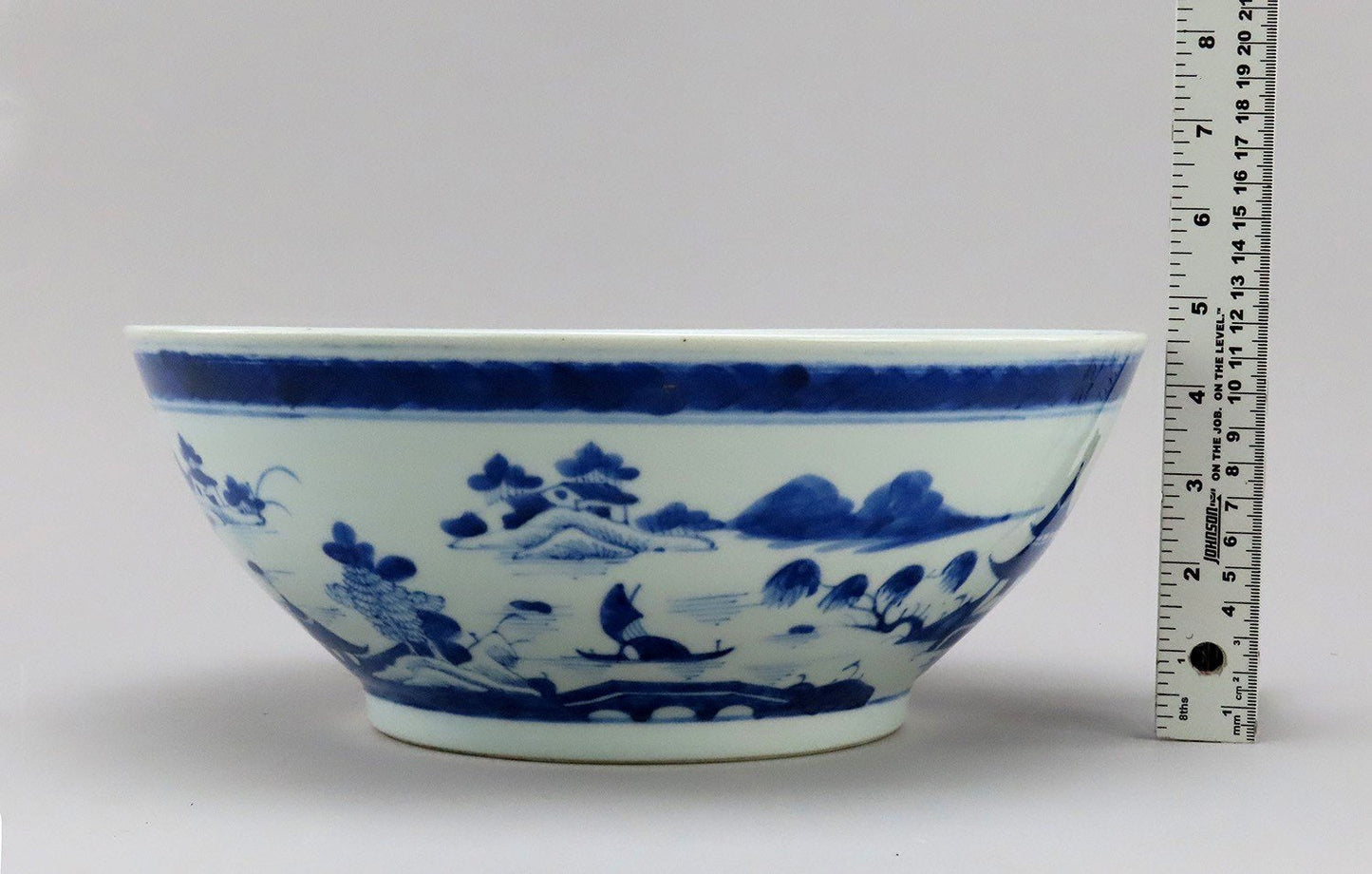 Antique Large Classical Canton China Porcelain Centerpiece Bowl 12" Diameter