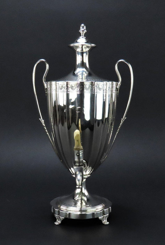 1791 English Georgian Sterling Silver Small Samovar Hot Water Urn Bird Crest