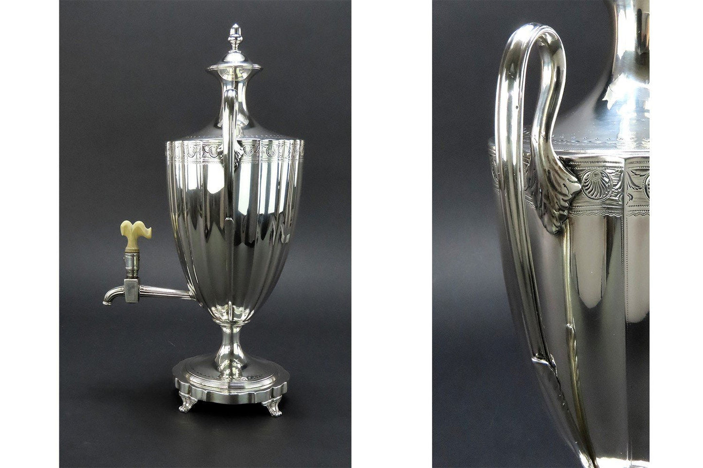 1791 English Georgian Sterling Silver Small Samovar Hot Water Urn Bird Crest