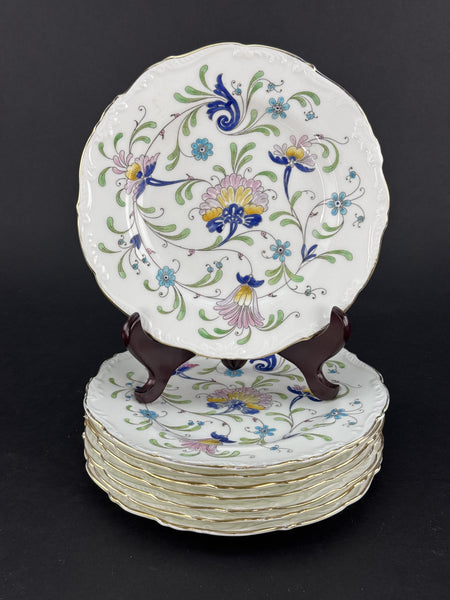 8 Coalport Fanfare Japan Pattern Salad Plates 7 5/8 Inches