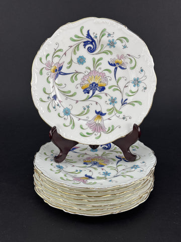 8 Coalport Fanfare Japan Pattern Salad Plates 7 5/8 Inches